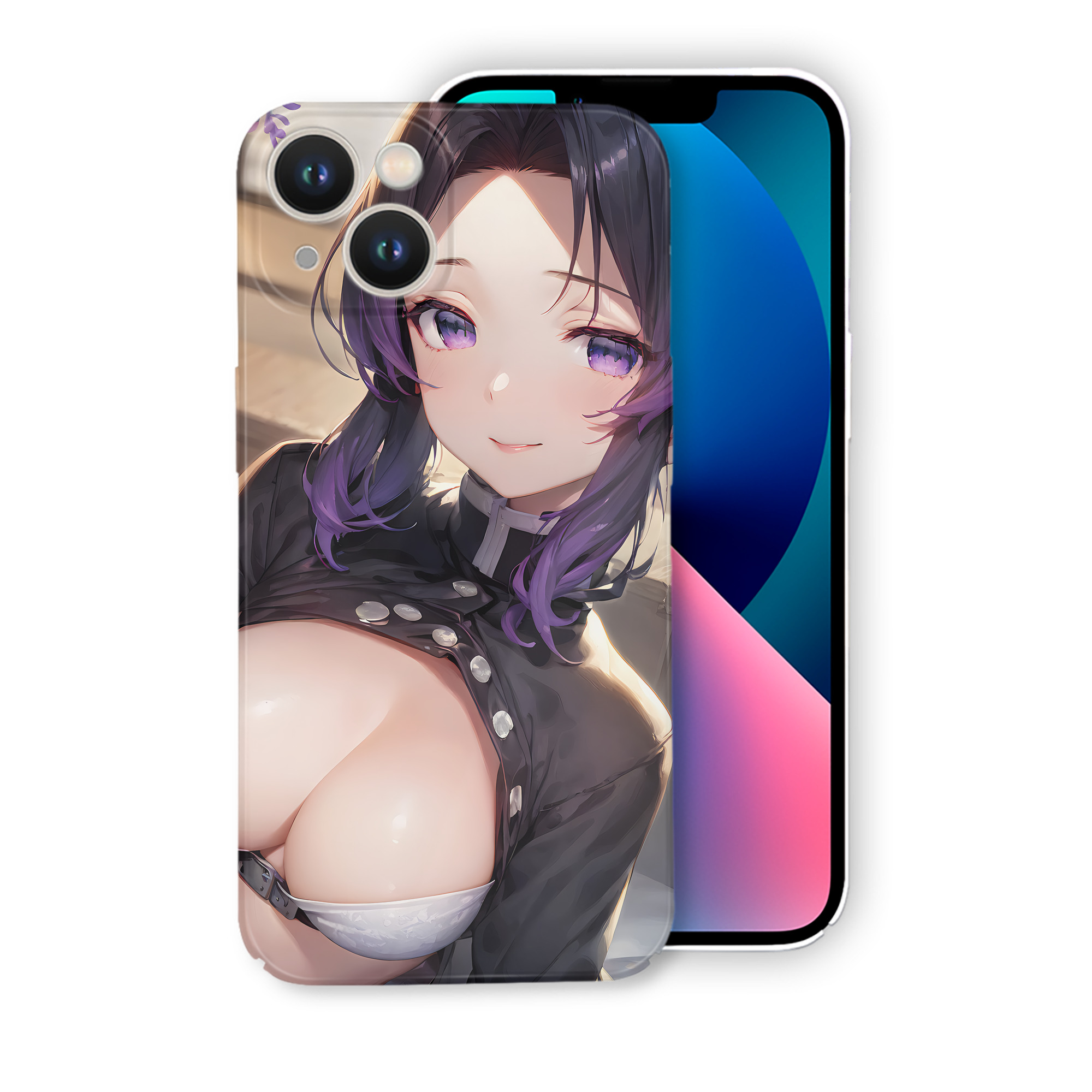 （画像用） 鬼滅の刃（きめつのやいば）蟲柱-胡蝶 しのぶ／こちょう しのぶ Kochou Shinobu 【iPhone 14シリーズ対応】ハードケース
